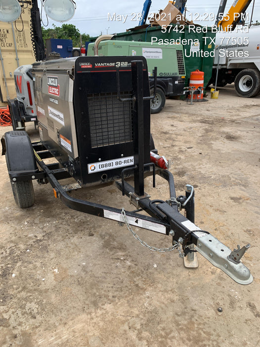 2019 Lincoln Electric Vantage 322 Lincoln Vantage 322 Welder w/Trailer, Light Kit, Cable Rack