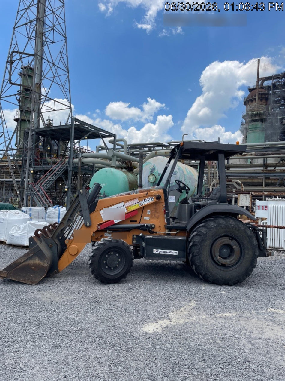 2019 Case 570N EP Canopy, 4WD, GP Front Bucket, Dual Tilt Cylinder, 84" Box Blade w/ Scarifier, Wheel Weights, Beacon