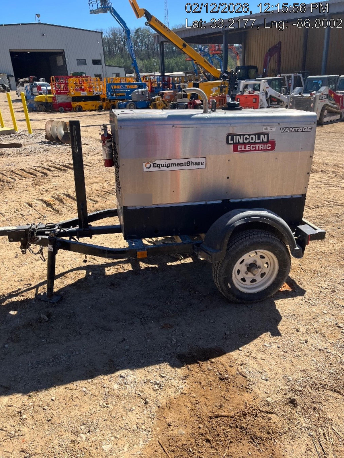 2019 Lincoln Electric Vantage 322 Welder Ready-Pak 3, Two wheel trailer, Fender and Light kit, Cable Rack