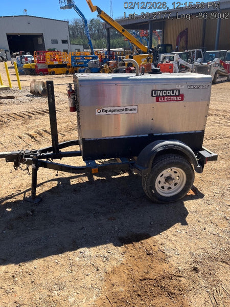 2019 Lincoln Electric Vantage 322 Welder Ready-Pak 3, Two wheel trailer, Fender and Light kit, Cable Rack