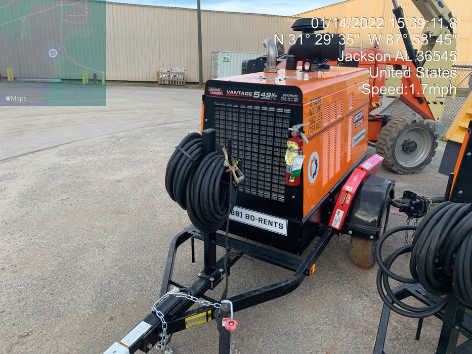 2021 Lincoln Electric Vantage 549X Ready Pak 3, ORANGE (includes trailer, cable rack, fender light kit)