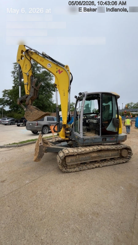 Wacker Neuson ET90 Enclosed Cab, Hybrid Tracks, Long Dipperstick,  Bucket