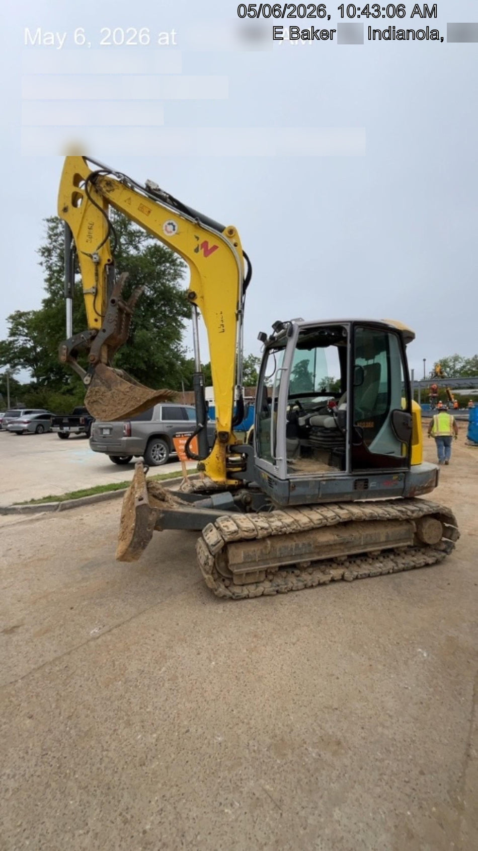 Wacker Neuson ET90 Enclosed Cab, Hybrid Tracks, Long Dipperstick,  Bucket
