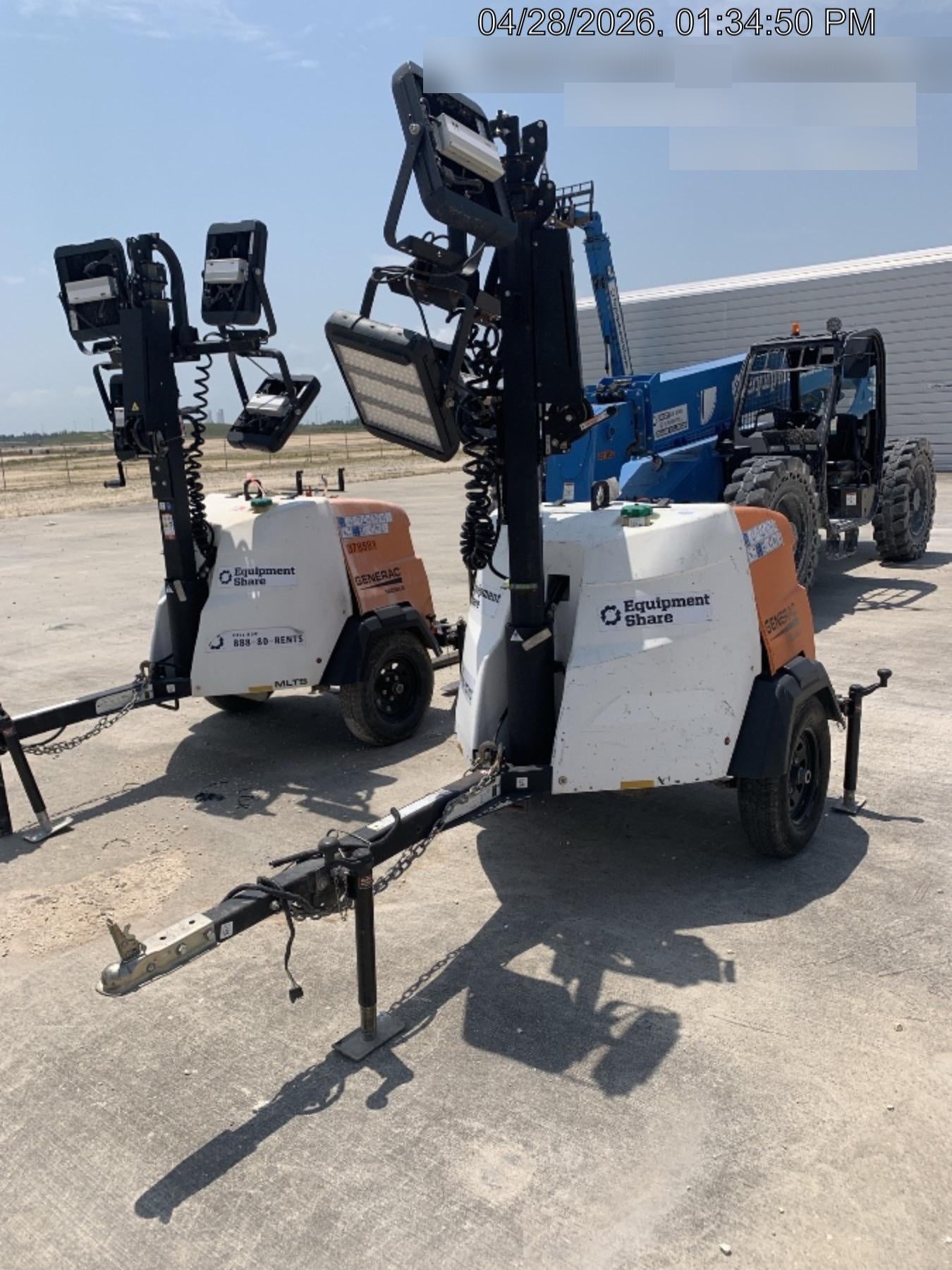 2024 Generac MLT2 Diesel, Flex Switch 120V Input, Powerzone Controller, 
(4) 320W LED Lights, 4kW Generator, 39.9 Gal Fuel Tank, 2" Ball, T3