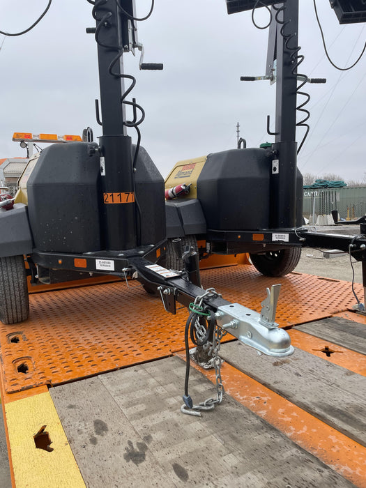 2022 Allmand NLV3GR (4) LED Light Fixture 350W, 23' Vertical Mast, 3kW Prime, Towable, Deep Sea L401, Leveling Jacks, Yanmar T4F 5.8hp
