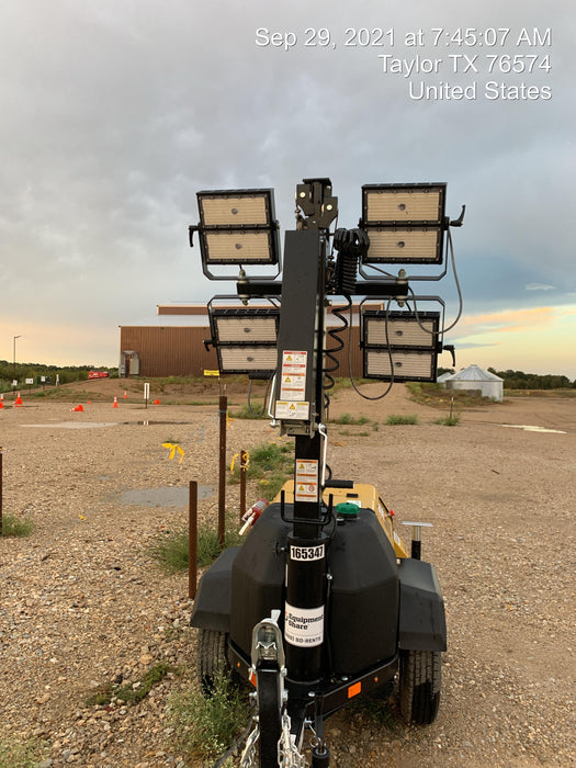 2021 Allmand NLV3GR (4) LED Light Fixture 350W, 23' Vertical Mast, 3kW Prime, Towable, Deep Sea L401, Leveling Jacks, Yanmar T4F 5.8hp