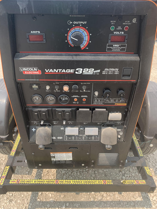 2021 Lincoln Electric Vantage 322 Vantage 322 Ready Pak 3 w/ Decals, ORANGE (includes trailer, cable rack, fender light kit) NO Telematics