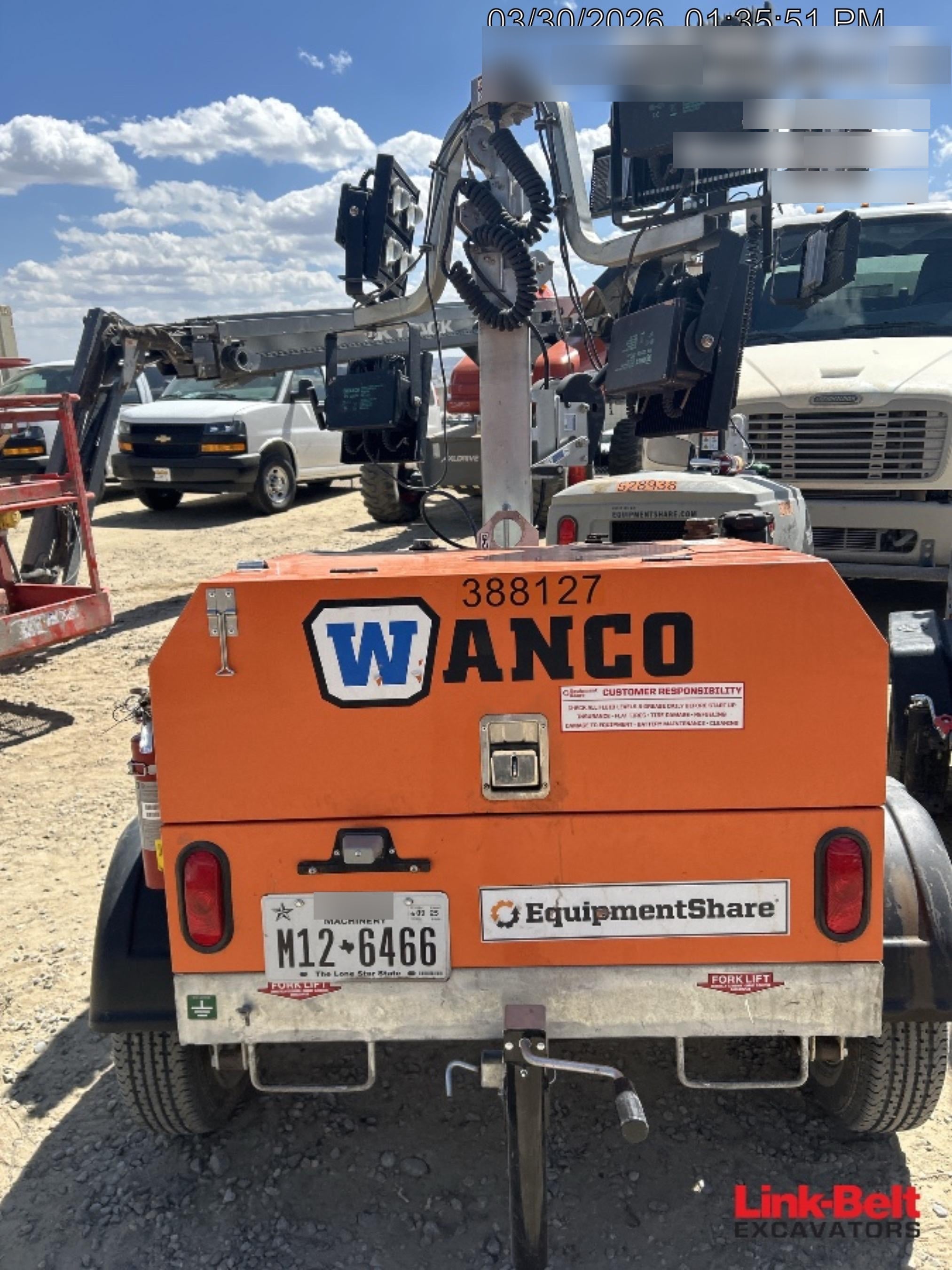 2024 Wanco WLTT-4MM4K Diesel, Deep Sea Controller, Shore Power Plug, Auto Start, (4) 350W LED Floodlights, 4kW Generator, 60 Gal Fuel Tank, 2" Ball, T3