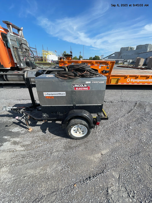 2019 Lincoln Electric Vantage 322 Welder Ready-Pak 3, Two wheel trailer, Fender and Light kit, Cable Rack