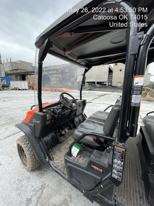 2022 Kubota RTV-X1140W-H Plastic Canopy, Windshield Acrylic Clear, LED Strobe Light, Wire Harness Kit, Back up Alarm