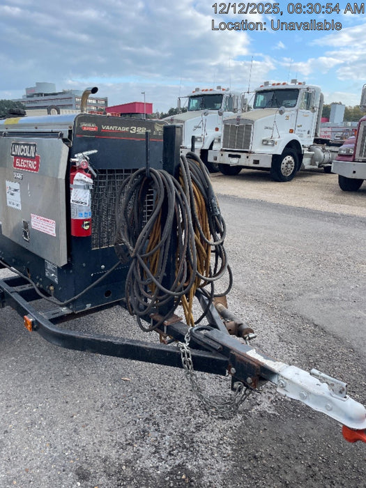 2019 Lincoln Electric Vantage 322 Welder Ready-Pak 3, Two wheel trailer, Fender and Light kit, Cable Rack