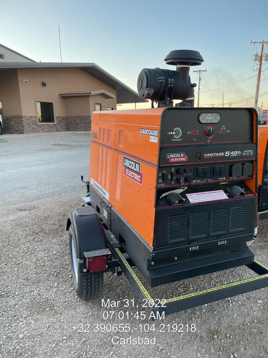 2021 Lincoln Electric Vantage 549X Ready Pak 3, ORANGE (includes trailer, cable rack, fender light kit)