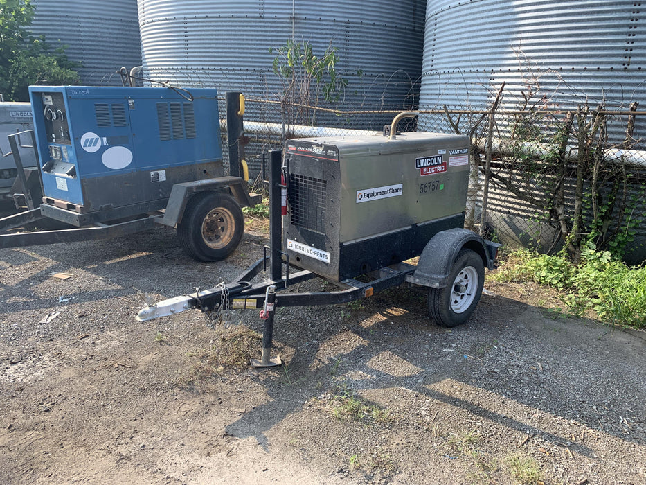 2019 Lincoln Electric Vantage 322 Welder Ready-Pak 3, Two wheel trailer, Fender and Light kit, Cable Rack
