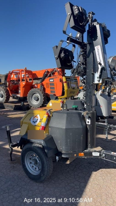 2022 Allmand NLV3GR (4) LED Light Fixture 350W, 23' Vertical Mast, 3kW Prime, Towable, ES Decals, T3