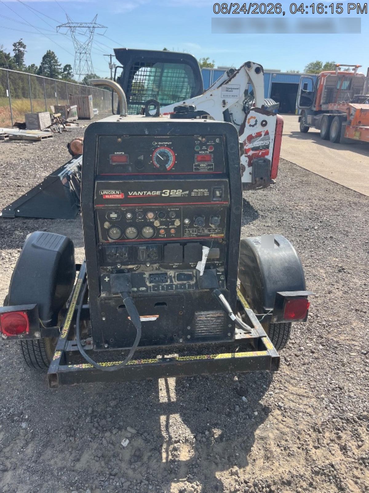 2019 Lincoln Electric Vantage 322 Welder Ready-Pak 3, Two wheel trailer, Fender and Light kit, Cable Rack