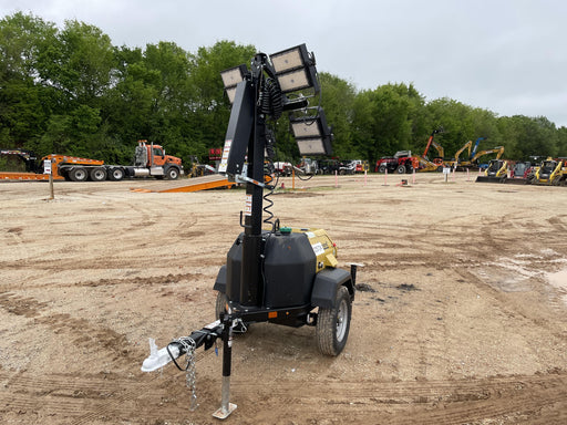 2022 Allmand NLV3GR (4) LED Light Fixture 350W, 23' Vertical Mast, 3kW Prime, Towable, Deep Sea L401, Leveling Jacks, Yanmar T4F 5.8hp