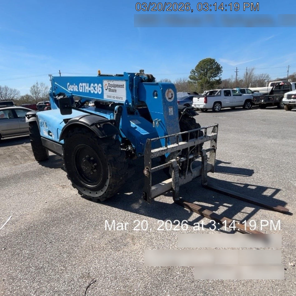 2018 Genie GTH-636 Genie GTH-636 w/Open ROPS, Work Lights, Solid Tires, RH Cab Mesh, Beacon, 48" Carriage and Forks