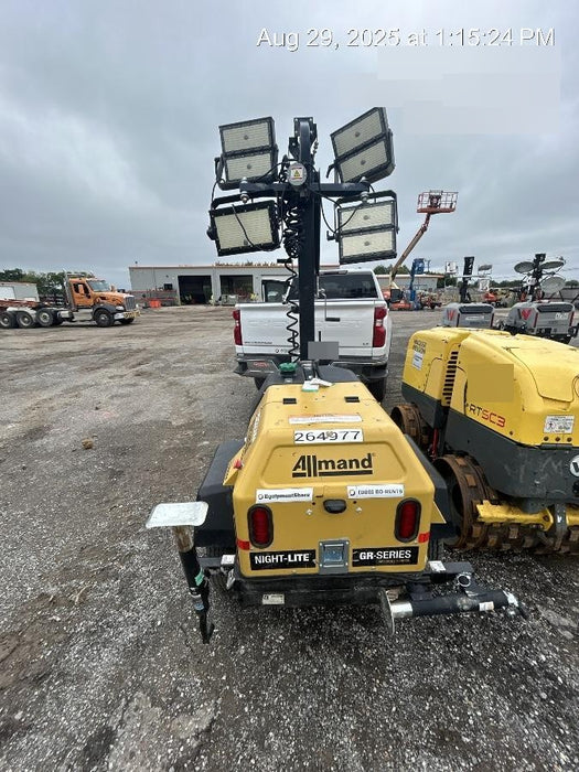 2022 Allmand NLV3GR (4) LED Light Fixture 350W, 23' Vertical Mast, 3kW Prime, Towable, ES Decals, T3