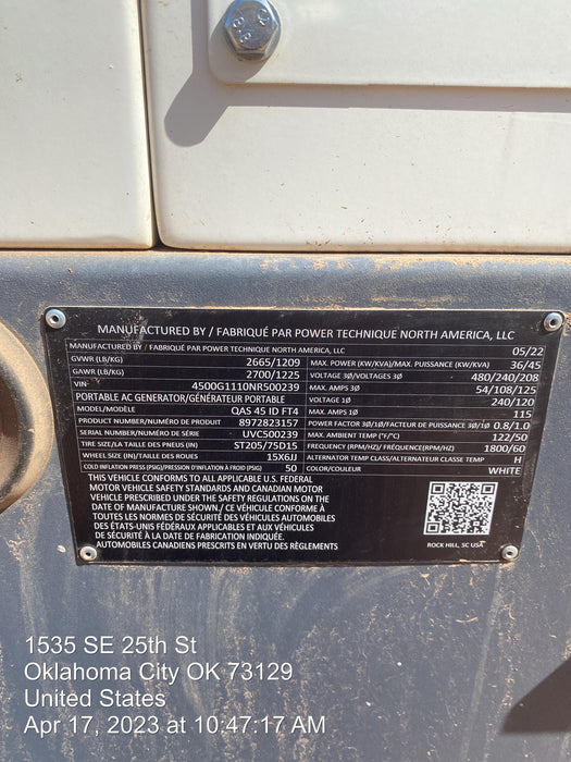 2022 ATLAS COPCO QAS45 CWK