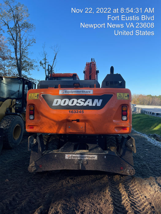 2019 Doosan DX210WE-5 Standard Wheeled Excavator, Hydraulic Quick Coupler