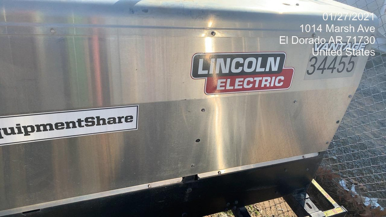 2019 Lincoln Electric Vantage 322 Welder Ready-Pak 3, Two wheel trailer, Fender and Light kit, Cable Rack