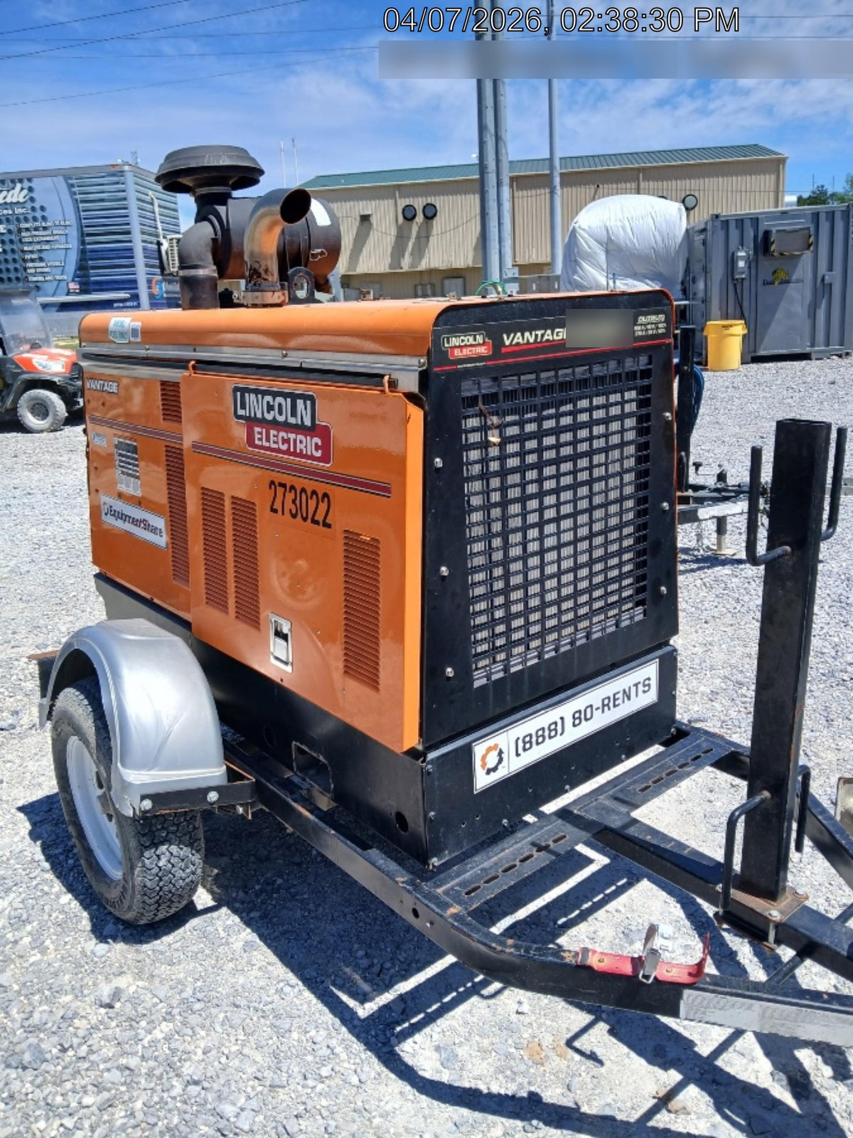 2022 Lincoln Electric Vantage 549X Crosslink Technology, Trailer Mounted, ES Decals, T3