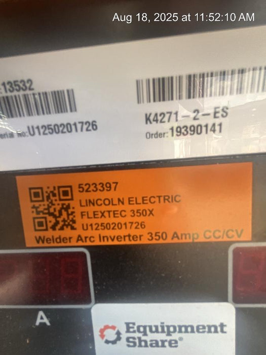 2025 LINCOLN ELECTRIC FLEXTEC 350X