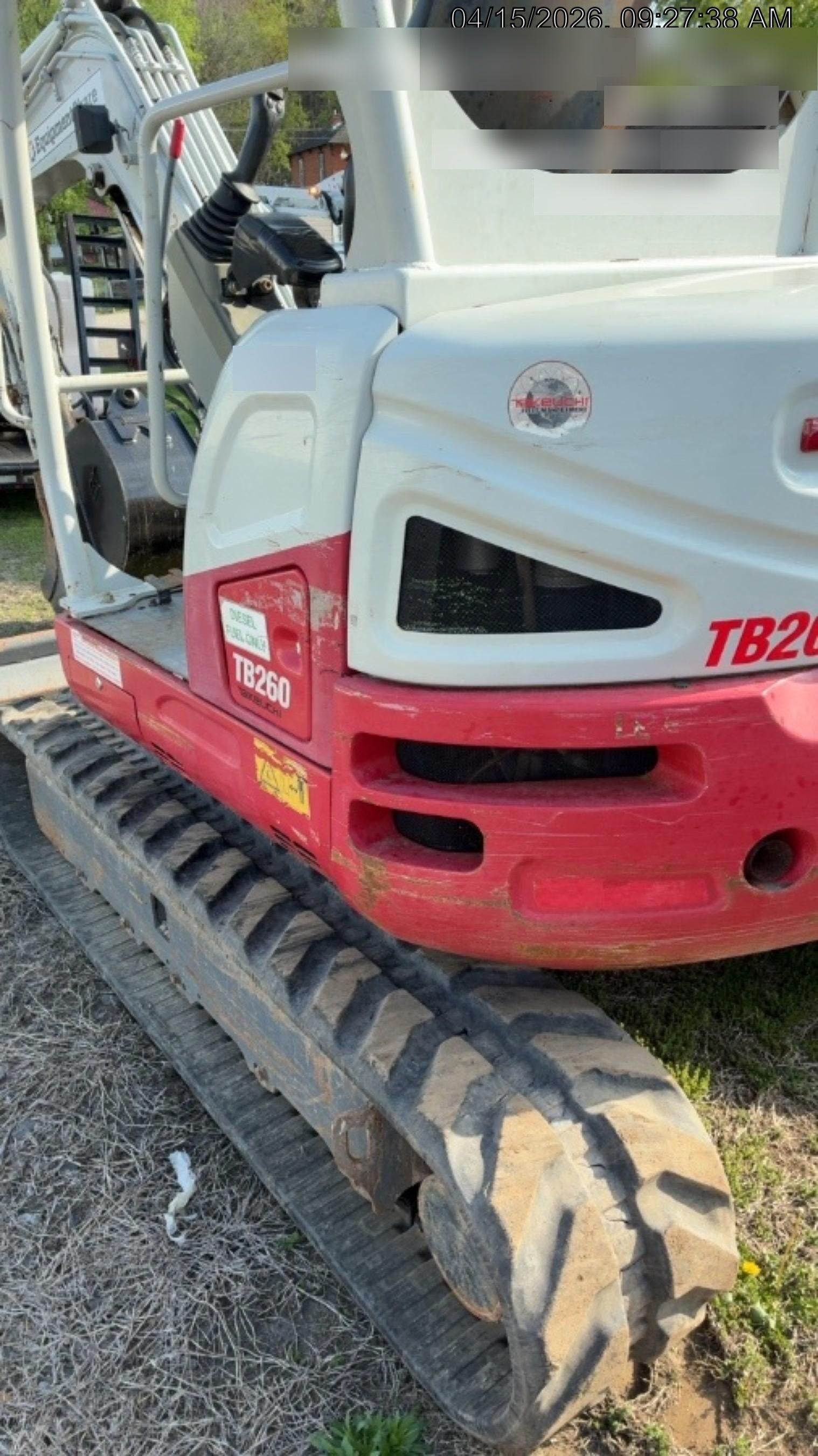 2019 Takeuchi TB260 Takeuchi TB260 Canopy w/Rubber Tracks, Auxiliary Hydraulics, Standard Blade, Manual QC