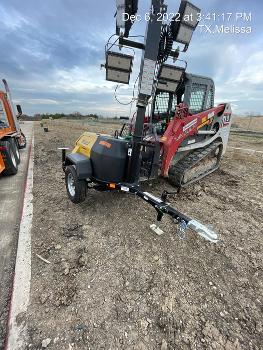 2022 Allmand NLV3GR (4) LED Light Fixture 350W, 23' Vertical Mast, 3kW Prime, Towable, ES Decals, T3