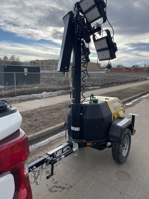 2022 Allmand NLV3GR (4) LED Light Fixture 350W, 23' Vertical Mast, 3kW Prime, Towable, ES Decals, T3