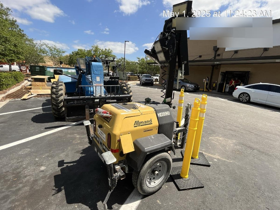 2022 Allmand NLV3GR (4) LED Light Fixture 350W, 23' Vertical Mast, 3kW Prime, Towable, ES Decals, T3