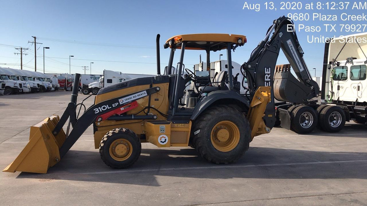 2020 John Deere 310LEP Canopy, 4WD, Standard Stick, Pilot Controls, 2 Way Hydraulics, TAG Manual QC