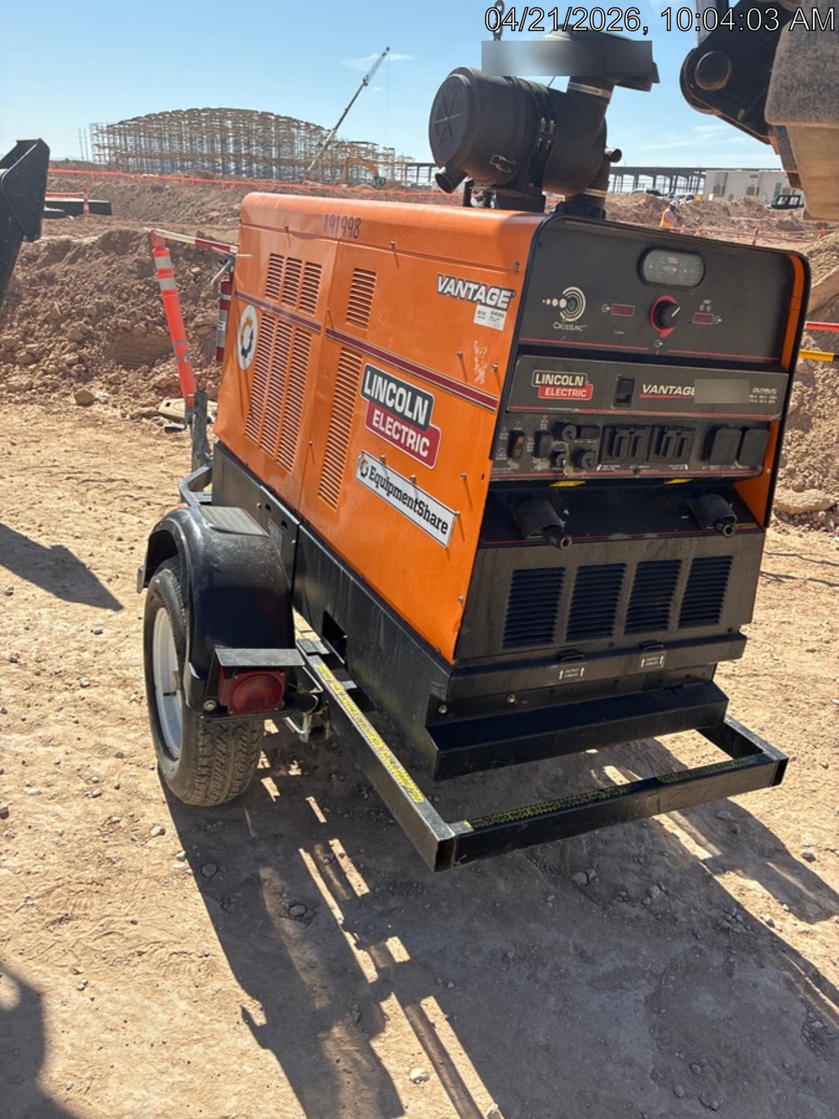 2021 Lincoln Electric Vantage 549X Ready Pak 3, ORANGE (includes trailer, cable rack, fender light kit)