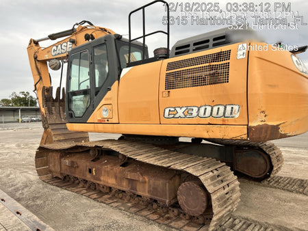 2016 Case CX300D CAB A/C, 12' ARM, STEEL TRACKS, THUMB