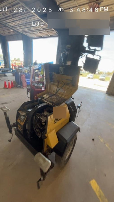 2022 Allmand NLV3GR (4) LED Light Fixture 350W, 23' Vertical Mast, 3kW Prime, Towable, Deep Sea L401, Leveling Jacks, Yanmar T4F 5.8hp