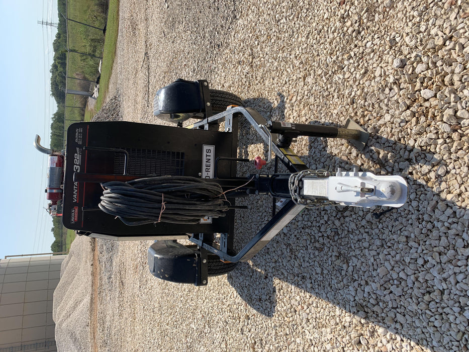 2019 Lincoln Electric Vantage 322 Welder Ready-Pak 3, Two wheel trailer, Fender and Light kit, Cable Rack