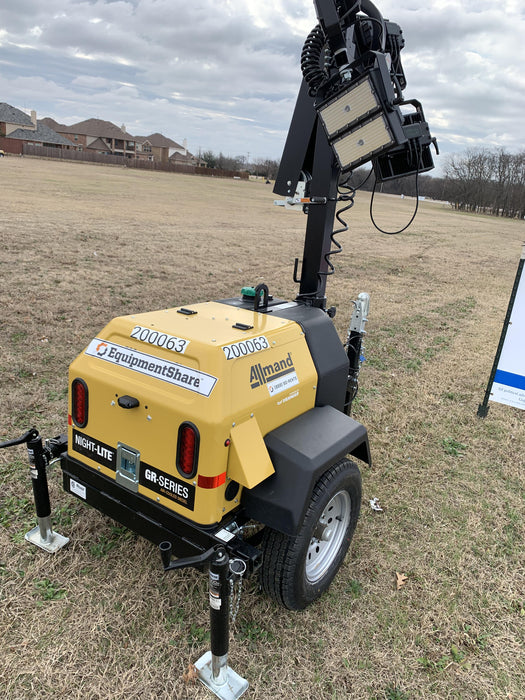 2022 Allmand NLV3GR (4) LED Light Fixture 350W, 23' Vertical Mast, 3kW Prime, Towable, Deep Sea L401, Leveling Jacks, Yanmar T4F 5.8hp