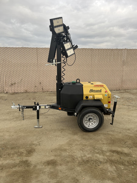 2022 Allmand NLV3GR (4) LED Light Fixture 350W, 23' Vertical Mast, 3kW Prime, Towable, ES Decals, T3