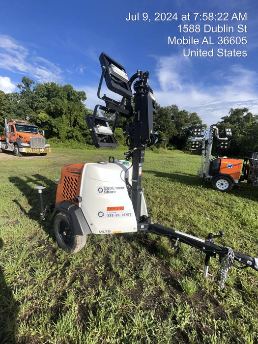 2023 Generac MLT2 Diesel, Flex Switch 120V Input, Powerzone Controller, 
(4) 320W LED Lights, 4kW Generator, 39.9 Gal Fuel Tank, 2" Ball, T3