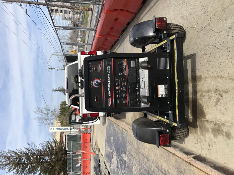 2019 Lincoln Electric Vantage 322 Welder Ready-Pak 3, Two wheel trailer, Fender and Light kit, Cable Rack