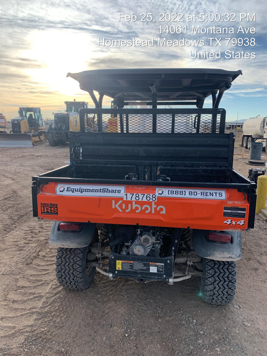 2021 Kubota RTV-X1140W-H Plastic Canopy, Windshield Acrylic Clear, LED Strobe Light, Wire Harness Kit, Back up Alarm