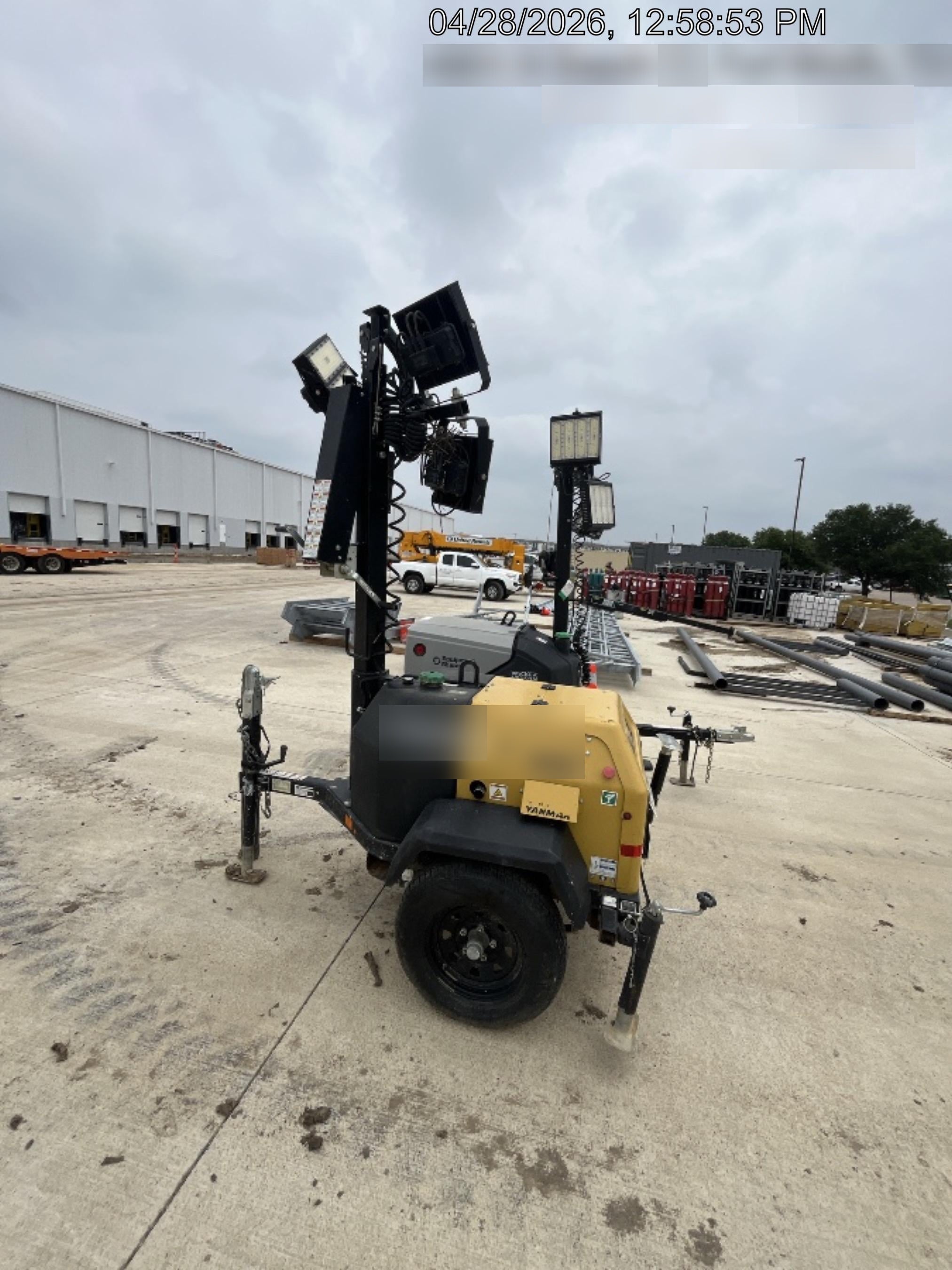 2022 Allmand NLV3GR (4) LED Light Fixture 350W, 23' Vertical Mast, 3kW Prime, Towable, ES Decals, T3
