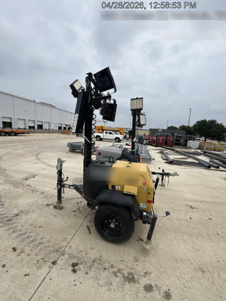 2022 Allmand NLV3GR (4) LED Light Fixture 350W, 23' Vertical Mast, 3kW Prime, Towable, ES Decals, T3