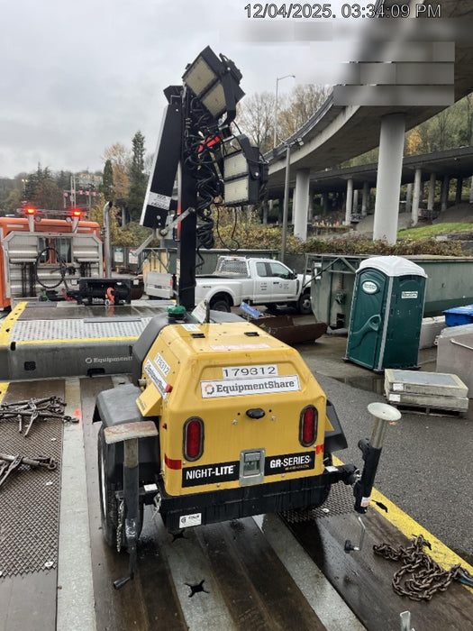 Allmand NLV3GR (4) LED Light Fixture 350W, 23' Vertical Mast, 3kW Prime, Towable, Deep Sea L401, Leveling Jacks, Yanmar T4F 5.8hp