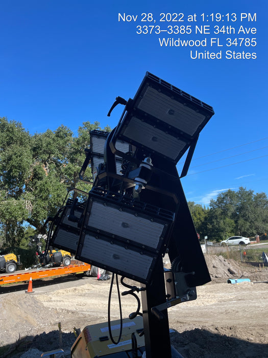 2022 Allmand NLV3GR (4) LED Light Fixture 350W, 23' Vertical Mast, 3kW Prime, Towable