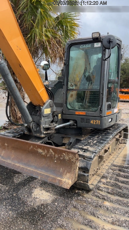 2018 Case CX80C CLOSED CAB, A/C, RUBBER TRACKS PADS, 7'-2" ARM