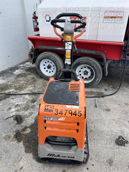 2023 Multiquip MV308GH Honda GX270, 18" Plate, Tachometer