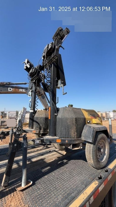 Allmand NLV3GR (4) LED Light Fixture 350W, 23' Vertical Mast, 3kW Prime, Towable, Deep Sea L401, Leveling Jacks, Yanmar T4F 5.8hp