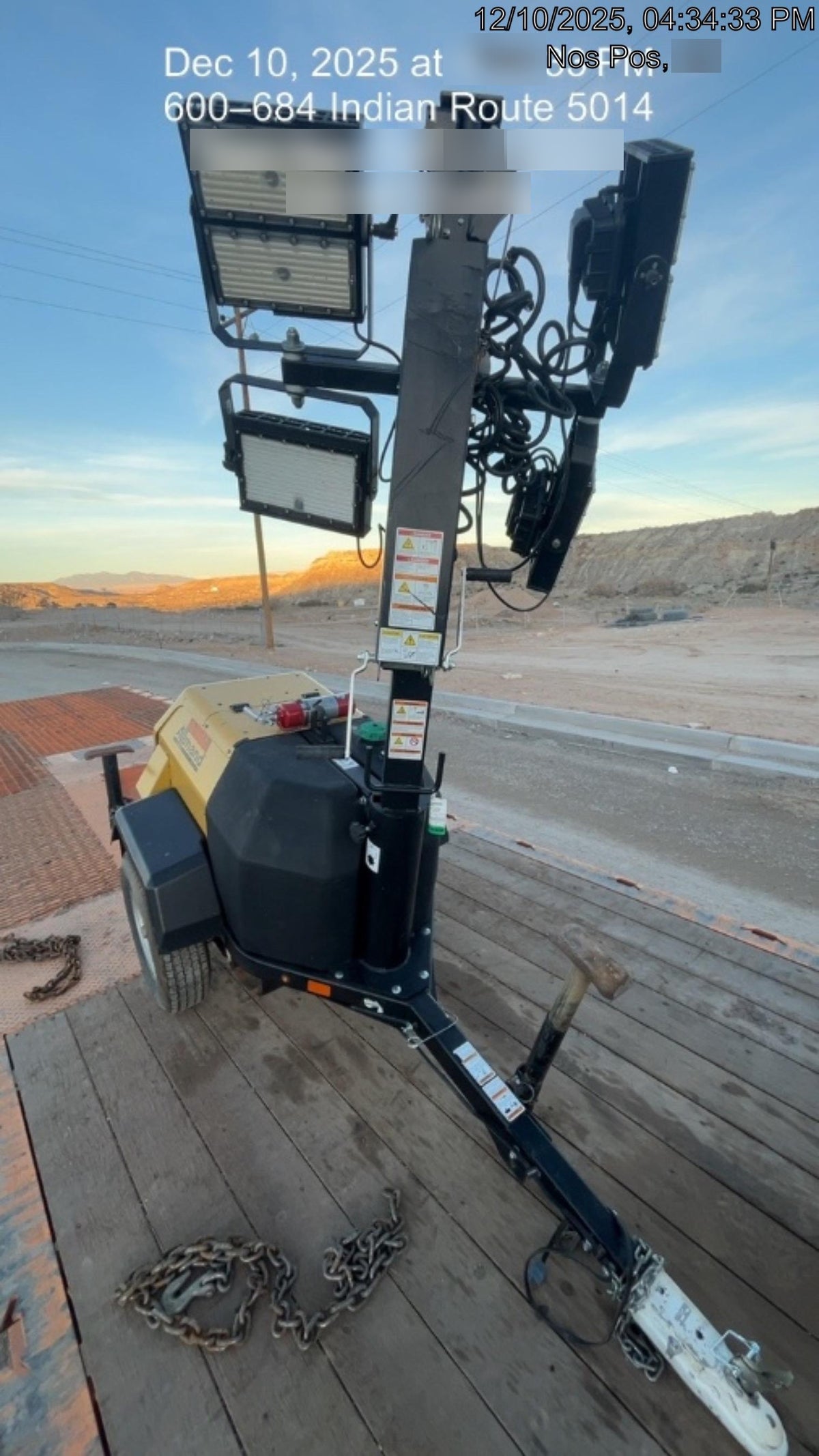 2022 Allmand NLV3GR (4) LED Light Fixture 350W, 23' Vertical Mast, 3kW Prime, Towable, Deep Sea L401, Leveling Jacks, Yanmar T4F 5.8hp