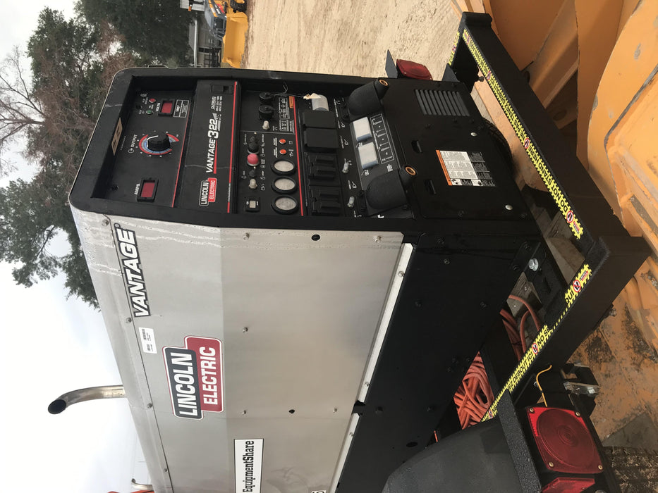 2019 Lincoln Electric Vantage 322 Welder Ready-Pak 3, Two wheel trailer, Fender and Light kit, Cable Rack